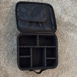 Black Travel Organizer Bag with Removable Slats